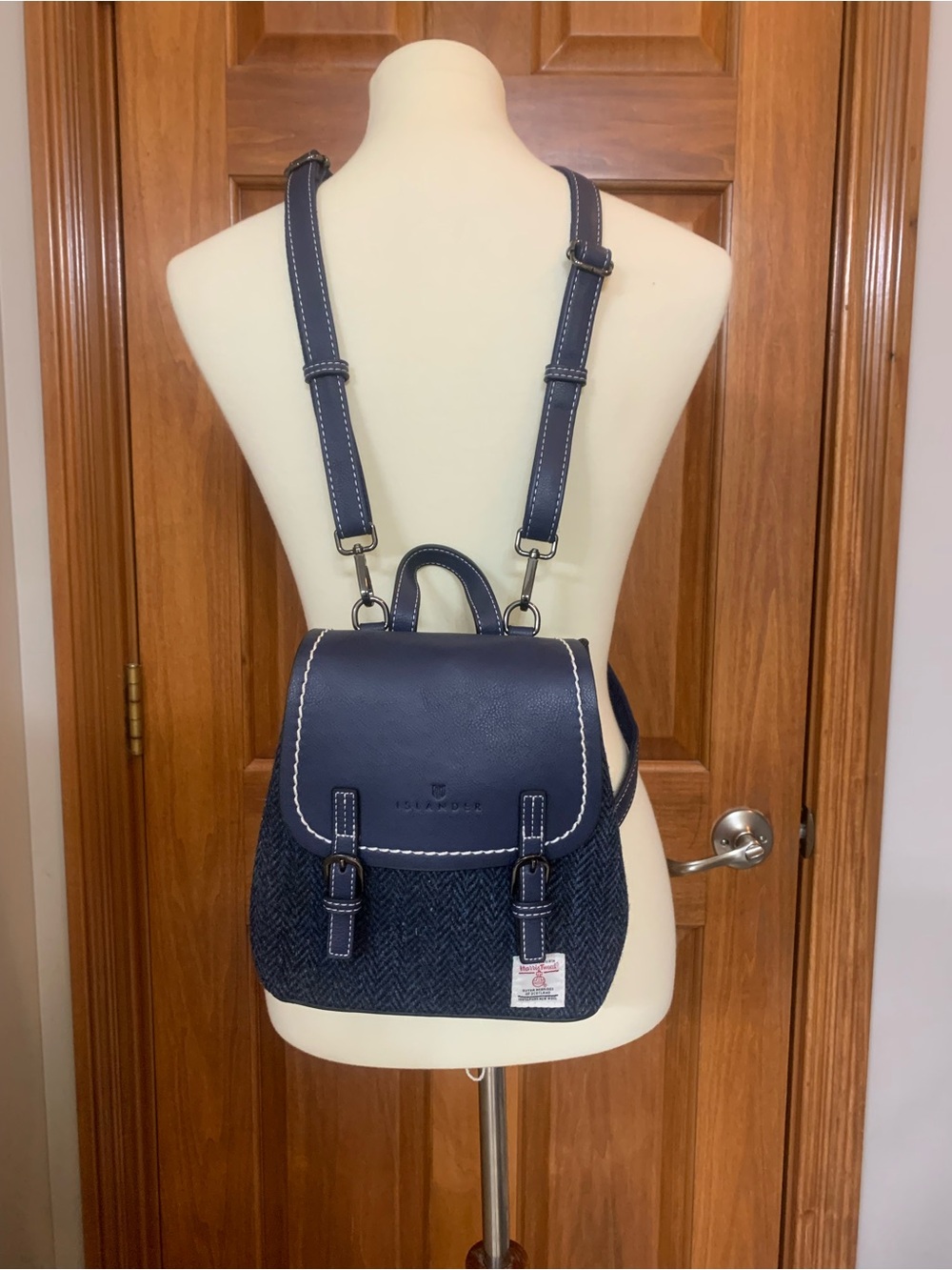Harris Tweed Islander Jura Mini Navy Herringbone